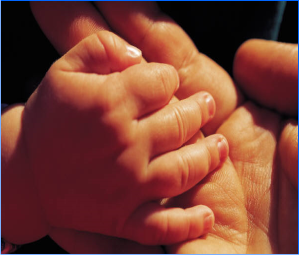 child's clasped hands